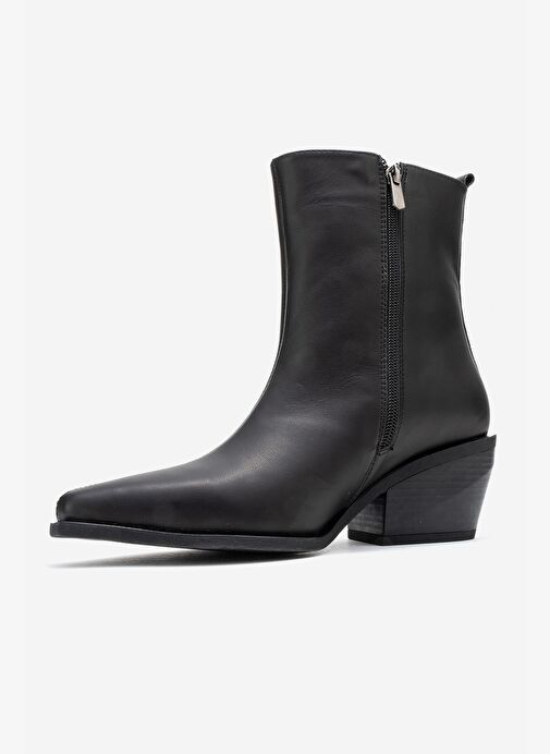 LEXIA Siyah Cilt Hakiki Deri Kadın Western Bot - Görsel 5