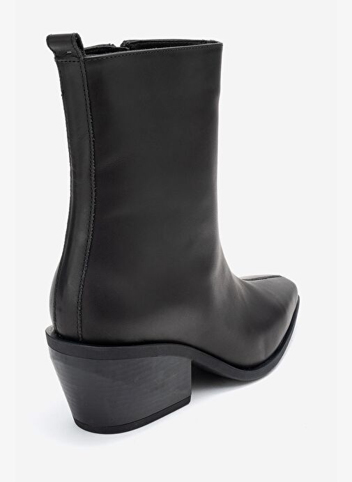 LEXIA Siyah Cilt Hakiki Deri Kadın Western Bot - Görsel 6