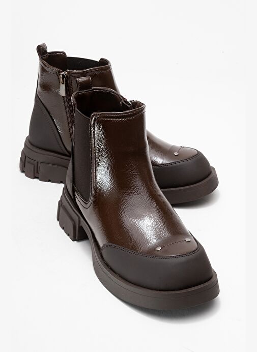 ALBİA Kahverengi-Kahverengi Rugan Kadın Bot - Görsel 2