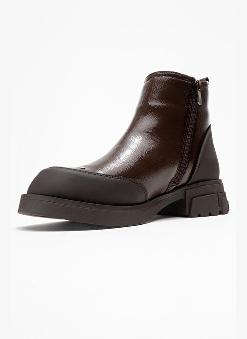 ALBİA Kahverengi-Kahverengi Rugan Kadın Bot - Görsel 5