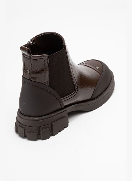 ALBİA Kahverengi-Kahverengi Rugan Kadın Bot - Görsel 6