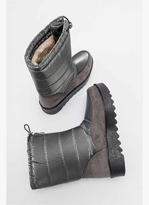 VAY Platin Fermuarlı Kadın Kar Botu - Görsel 3