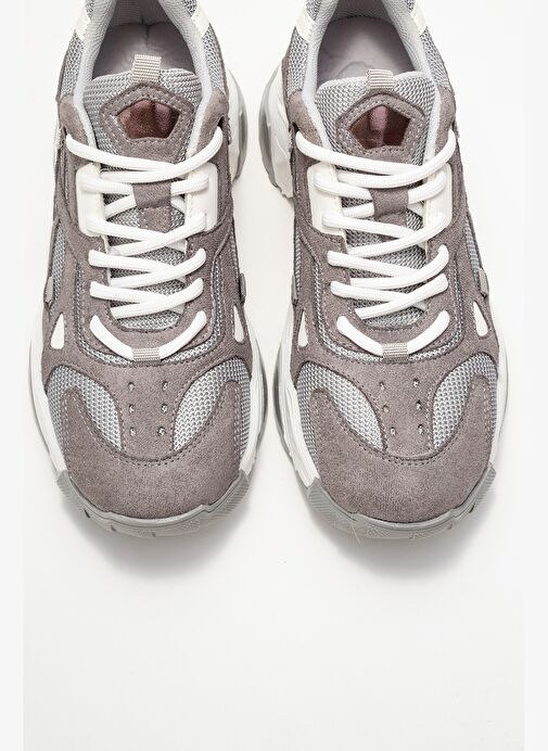 LECCE Gri Süet Kadın Spor Ayakkabı - Görsel 3