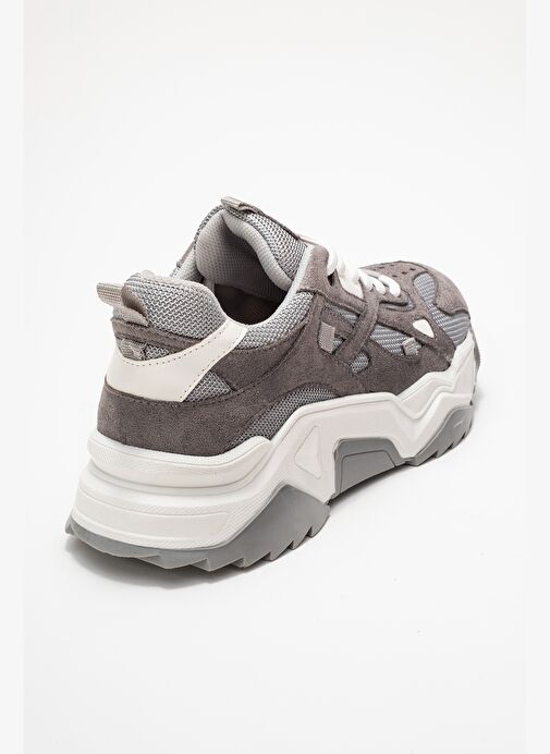 LECCE Gri Süet Kadın Spor Ayakkabı - Görsel 6