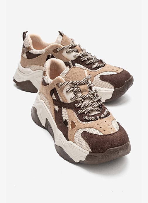 LECCE Kahverengi Süet Multi Kadın Spor Ayakkabı - Görsel 2