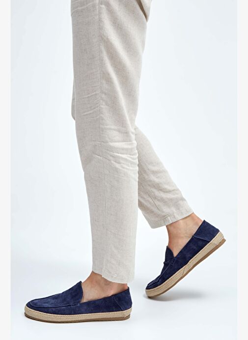 Brunos Erkek Hakiki Deri Lacivert Loafer Ayakkabı - Görsel 2