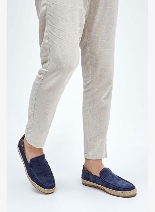 Brunos Erkek Hakiki Deri Lacivert Loafer Ayakkabı - Görsel 3