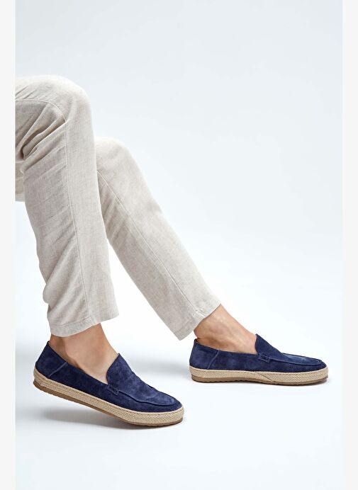 Brunos Erkek Hakiki Deri Lacivert Loafer Ayakkabı - Görsel 4