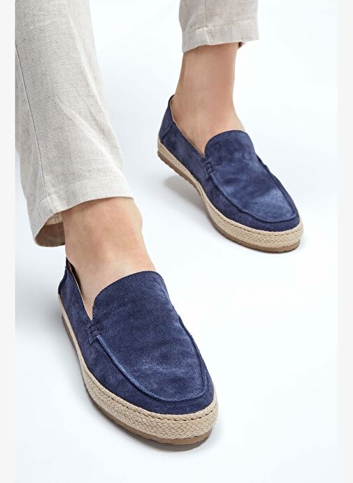 Brunos Erkek Hakiki Deri Lacivert Loafer Ayakkabı - Görsel 5