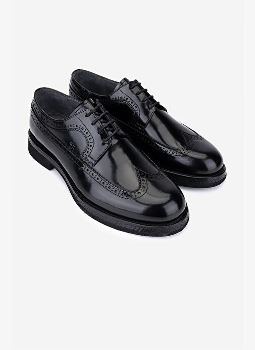 Valmenti Erkek Hakiki Deri Siyah Açma Klasik Ayakkabı - Görsel 3