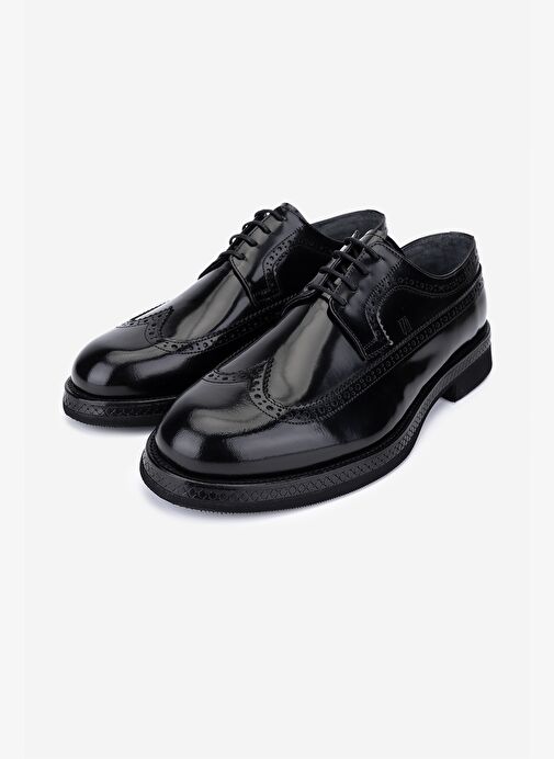 Valmenti Erkek Hakiki Deri Siyah Açma Klasik Ayakkabı - Görsel 6