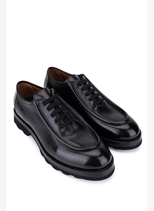Tamer Tanca Erkek Hakiki Deri Siyah Casual Ayakkabı - Görsel 3