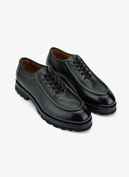 Valmenti Erkek Hakiki Deri Haki Casual Ayakkabı - Görsel 3