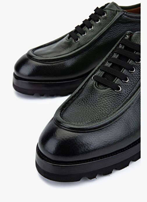 Valmenti Erkek Hakiki Deri Haki Casual Ayakkabı - Görsel 4