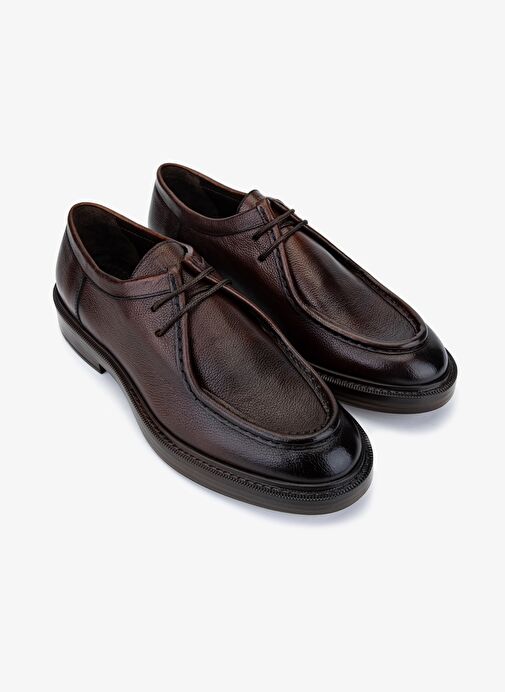 Valmenti Erkek Hakiki Deri Kahverengi Casual Ayakkabı - Görsel 3