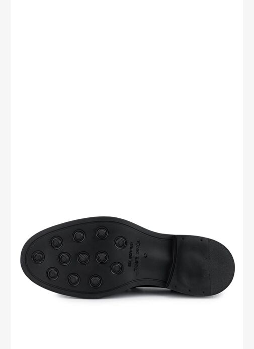 Tamer Tanca Erkek Hakiki Deri Siyah Açma Loafer Ayakkabı - Görsel 5