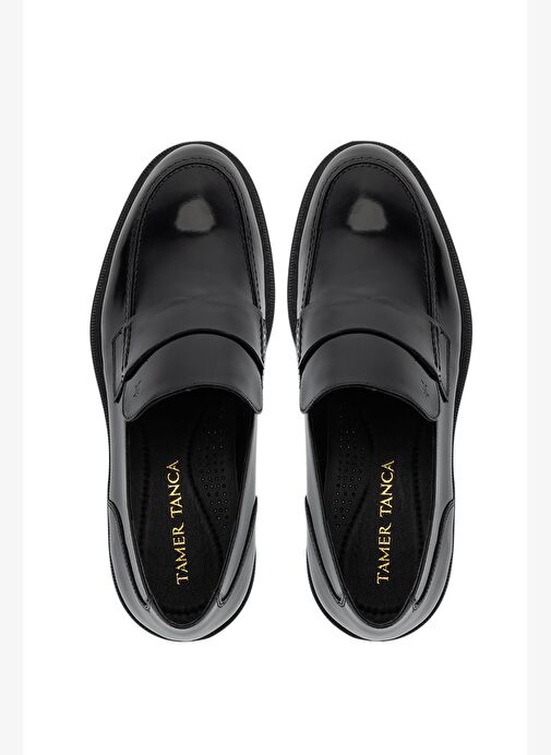 Tamer Tanca Erkek Hakiki Deri Siyah Açma Loafer Ayakkabı - Görsel 6