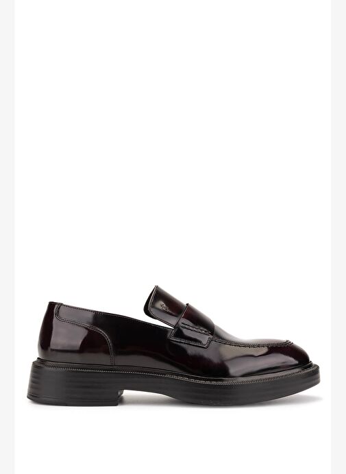 Tamer Tanca Erkek Hakiki Deri Bordo Loafer Ayakkabı - Görsel 2