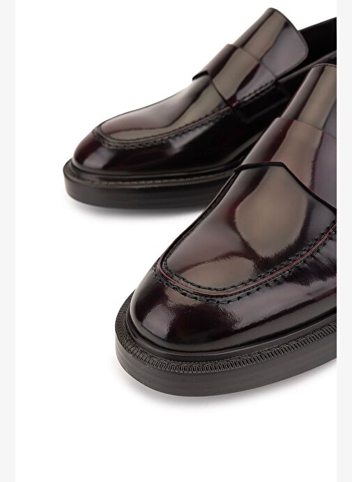 Tamer Tanca Erkek Hakiki Deri Bordo Loafer Ayakkabı - Görsel 4
