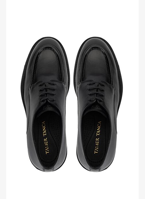 Tamer Tanca Erkek Hakiki Deri Siyah Deri Casual Ayakkabı - Görsel 6