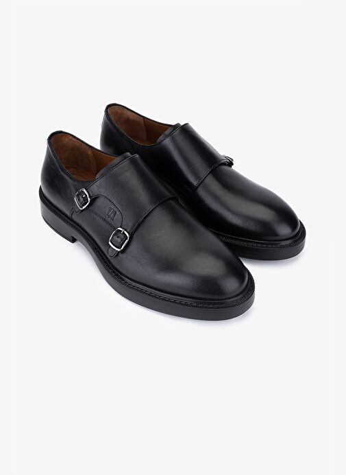 Valmenti Erkek Hakiki Deri Siyah Casual Ayakkabı - Görsel 3