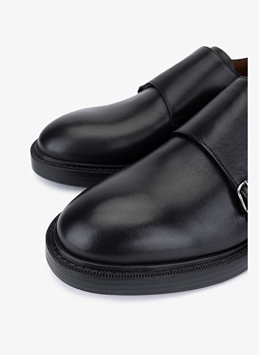 Valmenti Erkek Hakiki Deri Siyah Casual Ayakkabı - Görsel 4