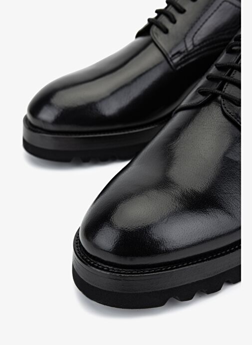 Valmenti Erkek Hakiki Deri Siyah Klasik Ayakkabı - Görsel 4