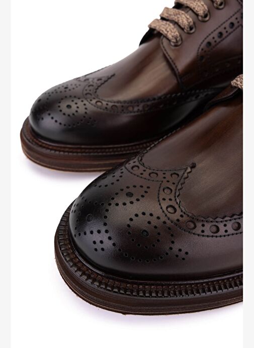 Tamer Tanca Erkek Hakiki Deri Kahverengi Casual Ayakkabı - Görsel 5