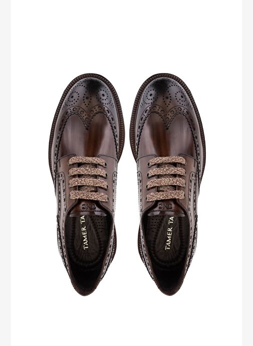 Tamer Tanca Erkek Hakiki Deri Kahverengi Casual Ayakkabı - Görsel 6