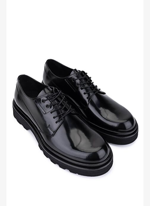 Tamer Tanca Erkek Hakiki Deri Siyah Deri Casual Ayakkabı - Görsel 3