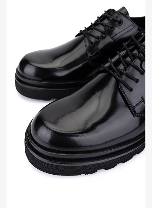 Tamer Tanca Erkek Hakiki Deri Siyah Deri Casual Ayakkabı - Görsel 4