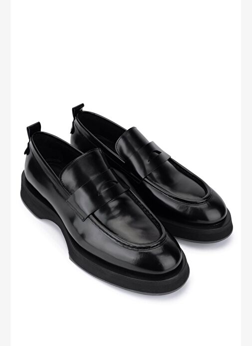Tamer Tanca Erkek Hakiki Deri Siyah Açma Loafer Ayakkabı - Görsel 3