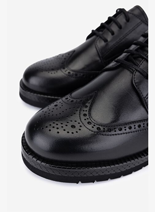 Valmenti Kadın Hakiki Deri Siyah Casual Ayakkabı - Görsel 4