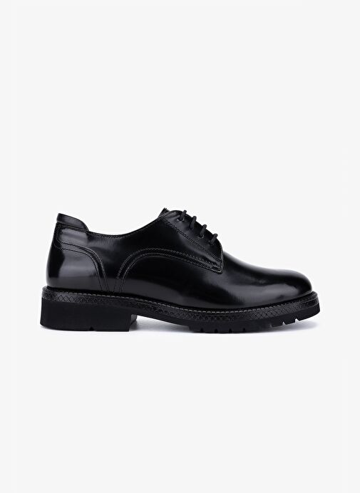 Valmenti Kadın Hakiki Deri Siyah Açma Klasik Ayakkabı - Görsel 2