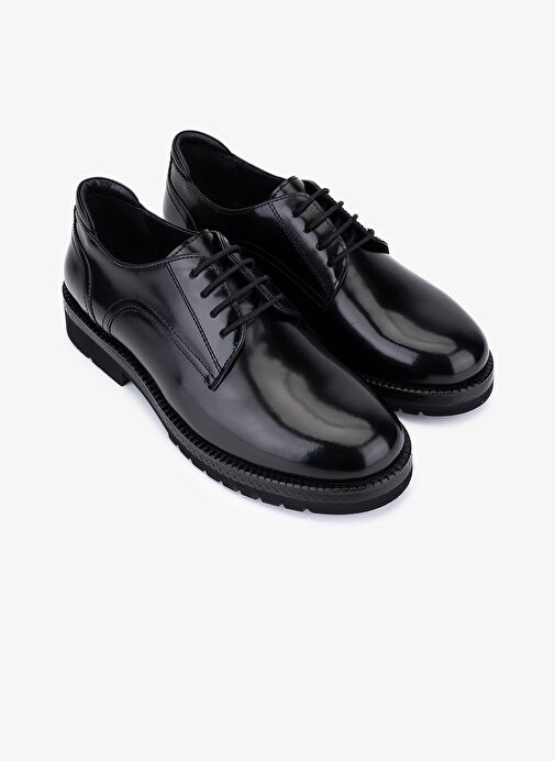 Valmenti Kadın Hakiki Deri Siyah Açma Klasik Ayakkabı - Görsel 3