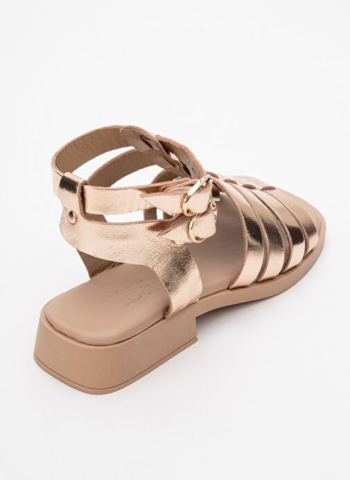 FRADE Rose Kristal Hakiki Deri Kadın Sandalet - Görsel 5