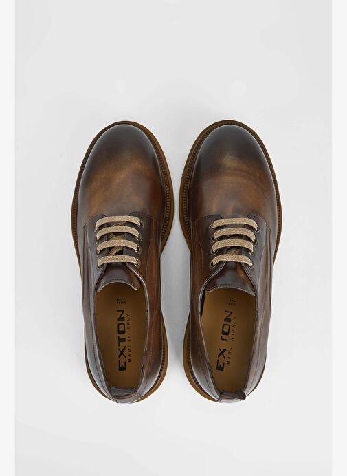 Exton Erkek Hakiki Deri Kahverengi Casual Ayakkabı - Görsel 6