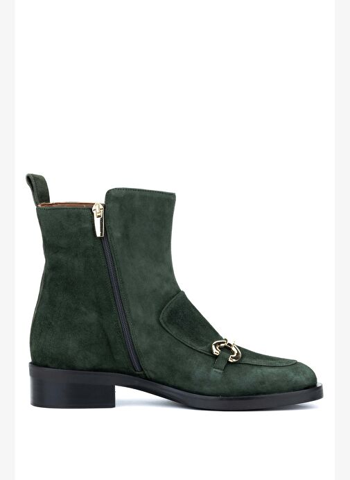 Evaluna Kadın Hakiki Deri Haki Casual Bot - Görsel 4