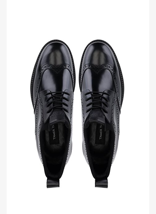 Tamer Tanca Erkek Hakiki Deri Siyah Açma Casual Ayakkabı - Görsel 6