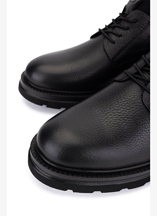 Tamer Tanca Erkek Hakiki Deri Siyah Floter Casual Ayakkabı - Görsel 4