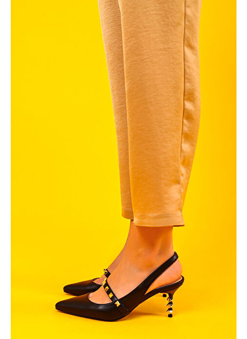 Vina Gerçek Deri Kadın Topuklu Sandalet Siyah - Görsel 6