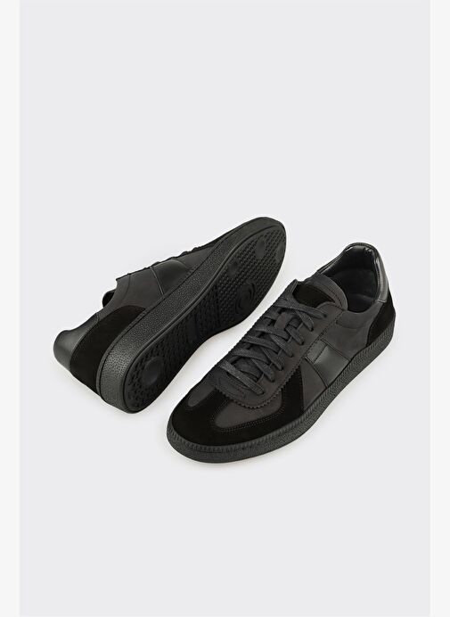 Siyah Deri Erkek Günlük Ayakkabı - Görsel 4