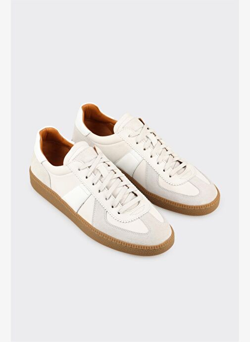 Beyaz Deri Erkek Günlük Ayakkabı - Görsel 3