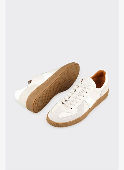 Beyaz Deri Erkek Günlük Ayakkabı - Görsel 4