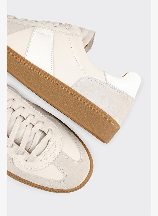 Beyaz Deri Erkek Günlük Ayakkabı - Görsel 6