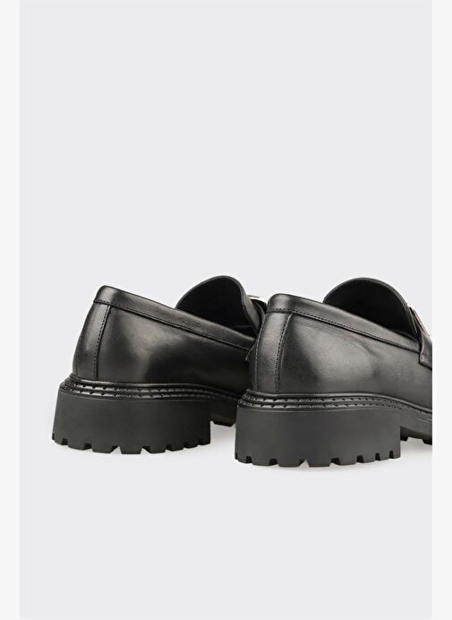 Siyah Deri Kadın Günlük Ayakkabı - Görsel 6