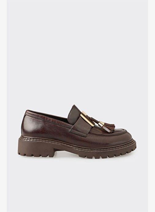 Kahve Deri Kadın Günlük Ayakkabı - Görsel 2