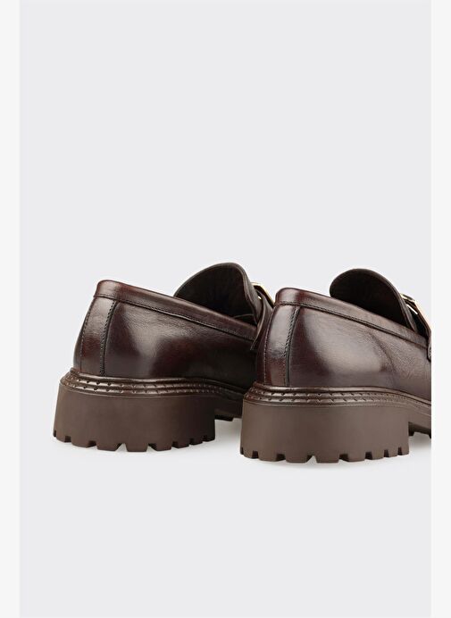 Kahve Deri Kadın Günlük Ayakkabı - Görsel 6