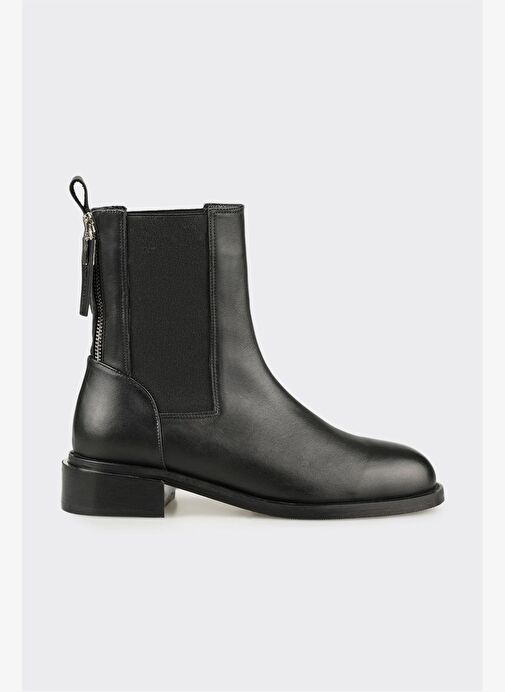 Siyah Deri Kadın Klasik Bot - Görsel 2