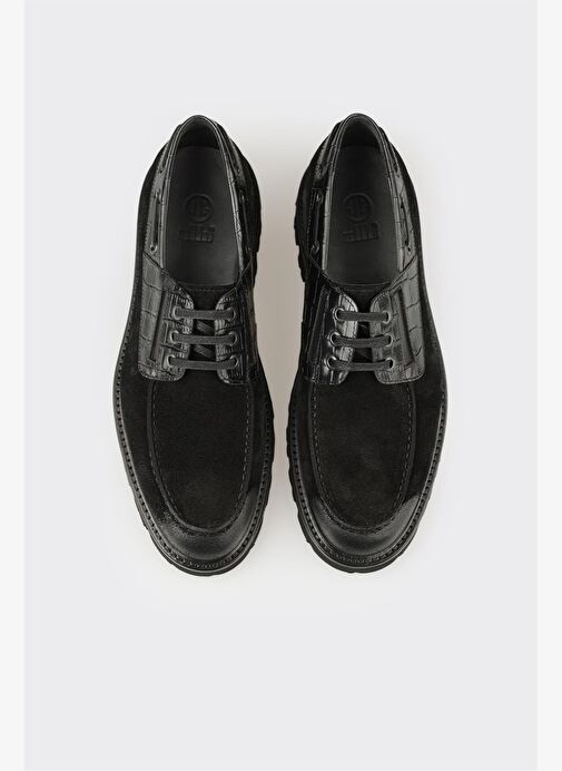 Siyah Deri Erkek Günlük Ayakkabı - Görsel 5